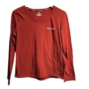 Calvin Klein size large Loungewear Comfy Warm Ladies long sleeve sleepwear shirt